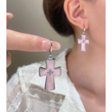 Серьги конго кресты Pink в корейском стиле аниме кпоп (AN)33532