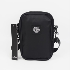 Чоловіча сумка месенджер через плече Stone Island чорна (AN)34606