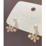 Женские серьги цветок с жемчугом Jewelry золотистый (AN)26210
