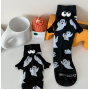 Женские подростковые высокие носки Хэллоуин Halloween на магнитах с ручками Призраки 36-40 размер черный (AN)0575