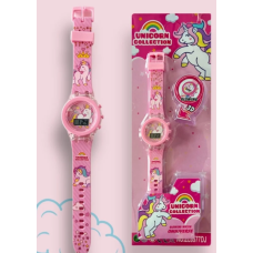 Детские электронные наручные часы с подсветкой 2 в 1 Unicorn Collection (единорог) Light Watch розовый (AN)20578