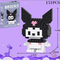 Конструктор фигурка Куроми (Kuromi ) геншен, манги, hello kitty, Санріо Кітті, Мелоди для девочек  мини блоки y2k kpop 151деталей (AN)21194