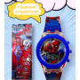 Детские наручные электронные часы с подсветкой 2 в 1 Spider Man Light Watch Спайдермен (Человек паук) - красный (AN)20977