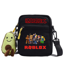 Детская сумка мессенджер через плечо для мальчиков Roblox Пати Роблокс с брелком Авокадо черный (AN)32336