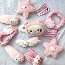 Набор резинок и заколок для волос Hello Kitty Хелло Китти 15шт розовый (AN)34038