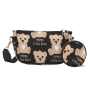 Сумка клатч маленька крос боді жіноча через плече  з монетницею Happy Little bear Маленький ведмедик у вінтажному стилі чорний (AN)42050