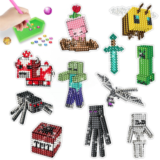 Алмазная мозаика наклейки для детей набор для творчества Крипер Minecraft Майнкрафт 3D на телефон ноутбук стены (AN) 90030