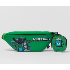 Детская сумка бананка Крипер Minecraft Майнкрафт для мальчиков на пояс через плечё зеленый (AN)60505