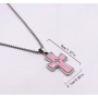 Цепочка ланцюжок з підвіскою Хрест в стилі хіп хоп аніме бохо Pink рожевий (AN)34029