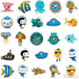 Набор многоразовых виниловых наклеек Octonauts Октонавты - стикербомбинг на авто телефон ноутбук стену 50шт (AN)45204