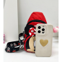 Детская сумка-бананка нагрудная Mickey Mouse Микки Минни Маус на 2 отделения для девочек красный (AN)34080