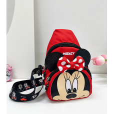 Детская сумка-бананка нагрудная Mickey Mouse Микки Минни Маус на 2 отделения для девочек красный (AN)34080