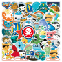 Набор многоразовых виниловых наклеек Octonauts Октонавты - стикербомбинг на авто телефон ноутбук стену 50шт (AN)45204