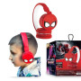 Детские беспроводные наушники Spider-Man накладные c Bluetooth и микрофоном для мальчика регулируемый размер красный (AN)34095