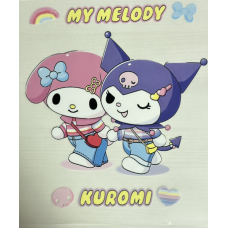 Термонаклейка переводка на одежду сумку Куроми и Мелоди Sanrio 25 *23 см  (II) 34306