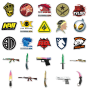 Наклейки многоразовые водоотталкивающие стикеры CSGO / кс го -52 шт Counter Strike стикербомбингдля телефона, ноутбука, планшета, скейтборда, самоката, велосипеда. (II) 20384