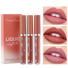 Набор матовых жидких помад Dragon Rancee "Nude Allure" (3 шт. х 5 г) – Стойкий нюдовый макияж (II) 34447