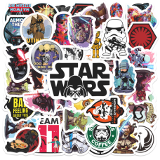 Наклейки Звездные войны Star Wars многоразовые водоотталкивающие стикеры -50шт стикербомбингдля телефона, ноутбука, планшета, скейтборда, самоката, велосипеда (II) 34256 Наклейки Звездные войны Star Wars многоразовые водоотталкивающие стикеры -50шт стикербомбингдля телефона, ноутбука, планшета, скейтборда, самоката, велосипеда (II) 34256