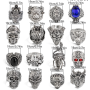 Набор колец в готическом стиле панк рок Скелет Голова Льва Fashion Jewelry 16шт (AN)34367