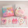 Подарочный набор детский с сумкой Единорог Unicorn в коробке для девочки бокс для праздника  7 предметов розовый (AN)30505