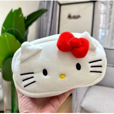 Большой детский школьный пенал косметичка на молнии hello kitty Хеллоу Китти белый (AN)3237