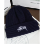 Шапка Stussy стусси  вязаная в рубчик унисекс черный (AN)32824