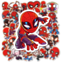Набор наклеек виниловых многоразовых водоотталкивающих Spider-Man Спайдер-мен супергерои 50 шт - стикербомбинг на авто телефон ноутбук стену самокат на гаджеты Водостойкие стикеры для оклеивания(AN)32430