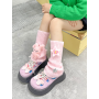 Гетры женские подростковые с зайкой Звезды кпоп k-pop аниме в корейском стиле hello kitty Kuromi розовый (AN)262391