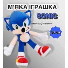 М'яка іграшка Їжак Сонік 30 см плюшева фігурка Sonic the Hedgehog для хлопчиків та дівчаток, Дитяча м'яка іграшка гіпоалергенний синій Сонік синій (AN)34641