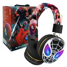 Детские беспроводные наушники Spider-Man накладные c Bluetooth и микрофоном для мальчика регулируемый размер черный (AN)34424