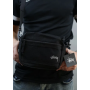 Барсетка мужская спортивная сумка-мессенджер  кросс-боди stussy стуси  с карманом с сетки черный  (AN)32089