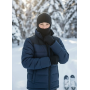 Лыжная флисовая зимняя балаклава подшлемник хомут, маска, бафф, теплая шапка, капюшон черный унисекс (AN) 34445