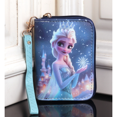 Кошелек бумажник детский для девочки "Холодное сердце" Disney Frozen Эльза подарок дочке синий (AN)34484