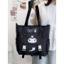 Женская подростковая сумка  шоппер через плечо для школы Куроми Kuromi Sanrio Hello Kitty геншен, манги, Мелоди аниме черный (AN)32335