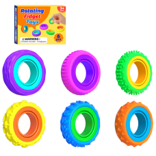 Игрушка-антистресс Rotating Fidget Toys, набор сенсорных колец-спиннеров 6 шт, развивающие тактильные кольца для детей и взрослых, Разноцветные AN 34597