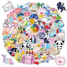 Набір вінілових голографічних стікерів Aesthetic Kawaii 100 шт (AN)34568