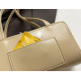 Женская сумка Shisano Box-Bag прямоугольная с двойными ручками и съемным кошельком лакированная коричневый (AN)34574