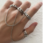 Набор колец с цепями 4 штуки бижутерия панк серебристый Fashion Jewelry (AN))26298