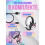 Наушники беспроводные Bluetooth с микрофоном аниме (Kuromi ) геншен, манги, hello kitty, Санріо Кітті, Мелоди черный (AN)32150