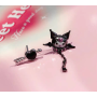 Готические серьги гвоздики пусеты  с цепочкой Kuromi (Куроми) ,Hello Kitty, My Melody , Геншин Импакт Genshin Impact аниме корейский стиль y2k kpop черный (AN)21204