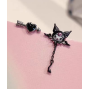 Готические серьги гвоздики пусеты  с цепочкой Kuromi (Куроми) ,Hello Kitty, My Melody , Геншин Импакт Genshin Impact аниме корейский стиль y2k kpop черный (AN)21204