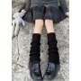 Гетры женские подростковые однотонные, чулки без носка готика, аниме, (Kuromi ) геншен, манги, для косплея черный 36-40 (AN)31600