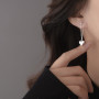 Серьги  гвоздики в форме сердца серебристые бижутерия Fashion Jewelry (II) 32522