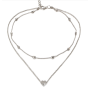 Короткая двойная цепочка чокер серебристая Fashion Jewelry (II) 20336