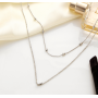 Короткая двойная цепочка чокер серебристая Fashion Jewelry (II) 20336