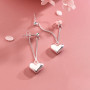 Серьги  гвоздики в форме сердца серебристые бижутерия Fashion Jewelry (II) 32522
