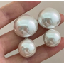 Большие серьги жемчужины белые бижутерия Fashion Jewelry (II) 32518