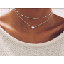 Короткая двойная цепочка чокер серебристая Fashion Jewelry (II) 20336