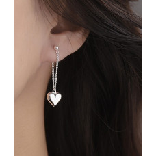 Серьги  гвоздики в форме сердца серебристые бижутерия Fashion Jewelry (II) 32522