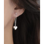 Серьги  гвоздики в форме сердца серебристые бижутерия Fashion Jewelry (II) 32522